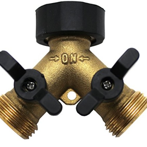 Kasian House Heavy Duty Brass Garden Hose Splitter, Y Valve, 2 Way...