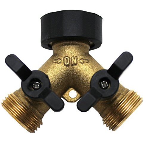 Kasian House Heavy Duty Brass Garden Hose Splitter, Y Valve, 2 Way...