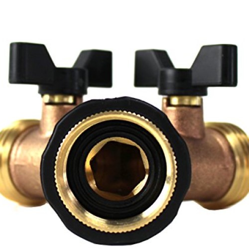 Kasian House Heavy Duty Brass Garden Hose Splitter, Y Valve, 2 Way...