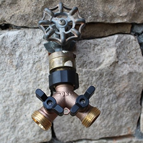 Kasian House Heavy Duty Brass Garden Hose Splitter, Y Valve, 2 Way...