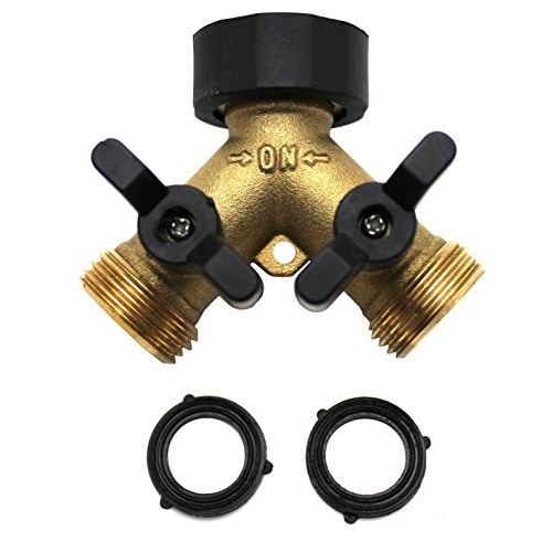 Kasian House Heavy Duty Brass Garden Hose Splitter, Y Valve, 2 Way...