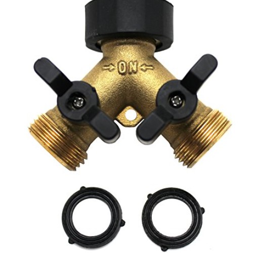 Kasian House Heavy Duty Brass Garden Hose Splitter, Y Valve, 2 Way...