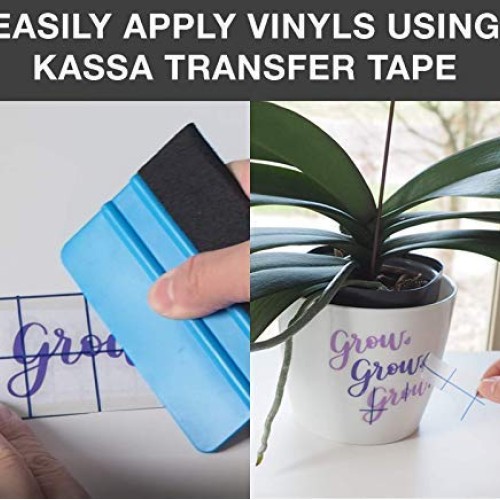 Kassa Permanent Vinyl Sheets Pack of 60, 12” x 12” - Includes Sq...