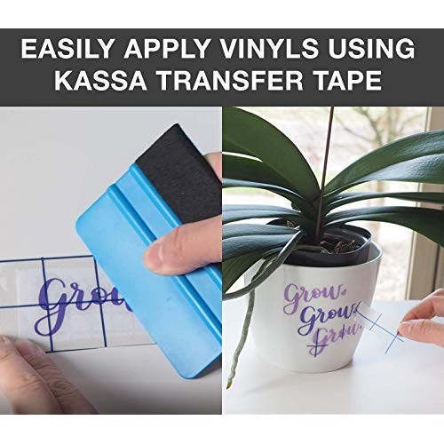 Kassa Permanent Vinyl Sheets Pack of 60, 12” x 12” - Includes Sq...