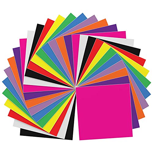 Kassa Permanent Vinyl Sheets Pack of 60, 12” x 12” - Includes Sq...