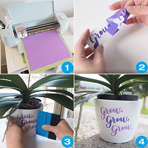 Kassa Permanent Vinyl Sheets Pack of 60, 12” x 12” - Includes Sq...