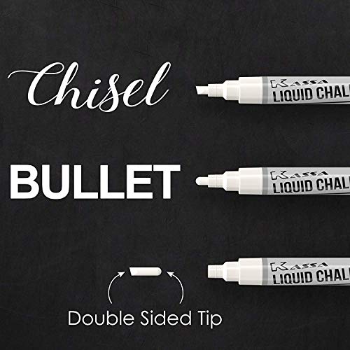 Kassa White Chalkboard Marker 2 Pack - Liquid Chalk Markers for ...