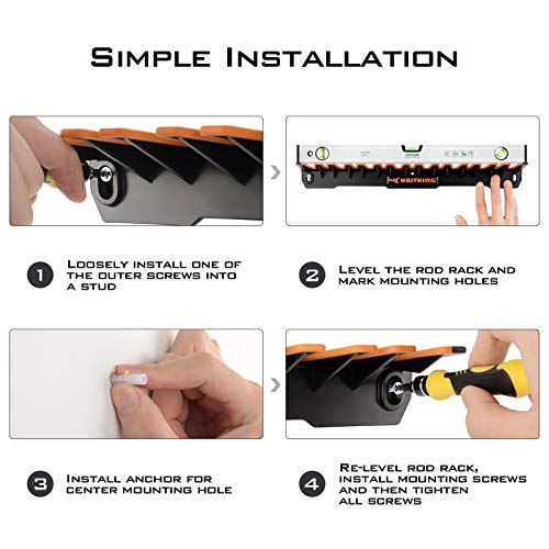 KastKing Patented V15 Vertical Fishing Rod Holder – Wall Mounted F...