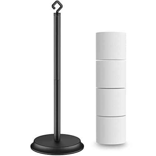 KASUNTO Toilet Paper Holder for Bathroom, Metal Free Standing Toil...