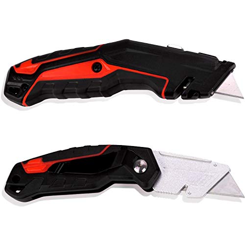 KATA 2-Pack Utility Knives, Heavy Duty Retractable and Folding Box...