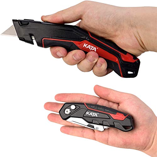 KATA 2-Pack Utility Knives, Heavy Duty Retractable and Folding Box...