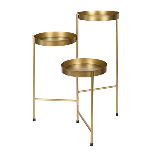 Kate and Laurel Finn Tri-Level Metal Plant Stand, Gold, 30 inches,...