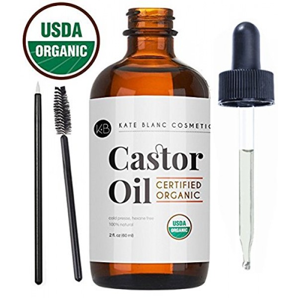 Castor Oil 4oz, USDA Certified Organic, 100% Pure, Cold Pressed,...