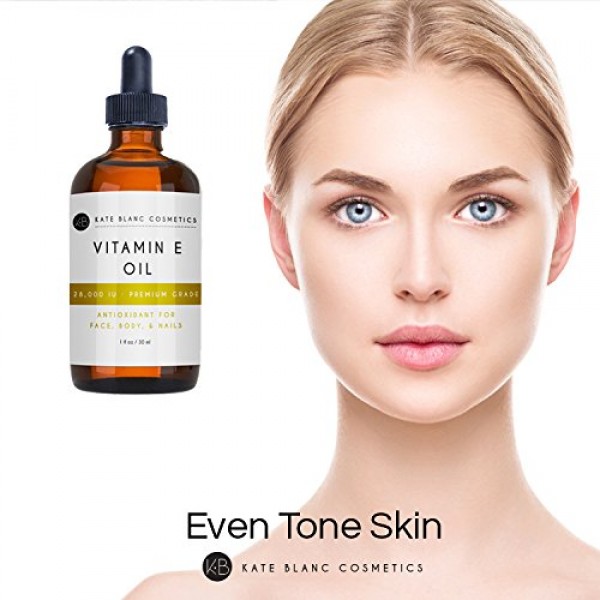 Vitamin E Oil by Kate Blanc. Moisturizes Face and Skin. 100% Pure,...