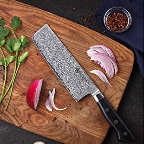 KATSURA Japanese Nakiri Knife – 7 Inch– Premium AUS 10, 67 Layers ...
