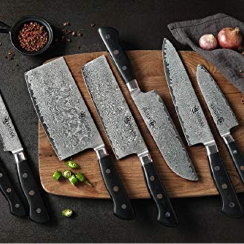 KATSURA Japanese Nakiri Knife – 7 Inch– Premium AUS 10, 67 Layers ...