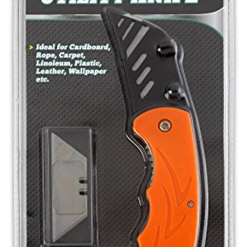 Katzco Folding Utility Knife Set – Includes 5 Replacement Utility ...