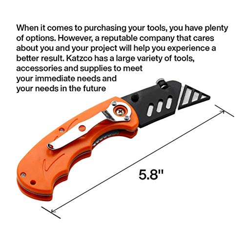 Katzco Folding Utility Knife Set – Includes 5 Replacement Utility ...