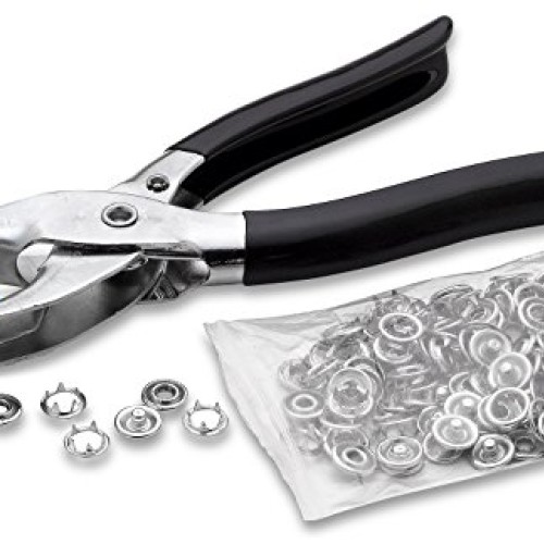 Katzco Snap Fastener Tool - with 108 Pieces for 27 Complete Male a...