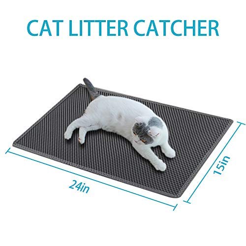 Kaxionage Cat Litter Mat, 15 X 24 Litter Box Mat,Honeycomb Doubl...