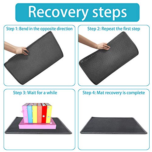 Kaxionage Cat Litter Mat, 15 X 24 Litter Box Mat,Honeycomb Doubl...