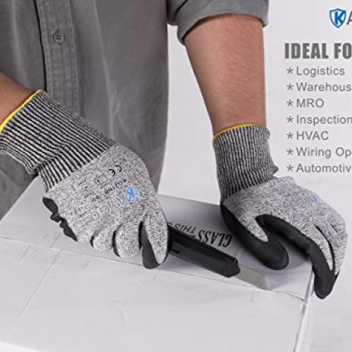Cut Resistant Work Gloves MicroFoam Nitrile Coated-2 Pairs,KAYGO K...
