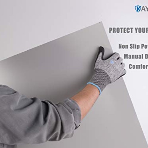 Cut Resistant Work Gloves MicroFoam Nitrile Coated-2 Pairs,KAYGO K...