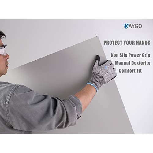 Cut Resistant Work Gloves MicroFoam Nitrile Coated-2 Pairs,KAYGO K...