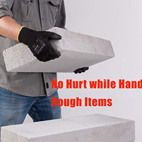 Safety Work Gloves PU Coated-12 Pairs,KAYGO KG11PB, Seamless Knit ...