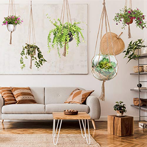 6 Pack Plant Hangers Simple Design Flower Pots Holder with 6 Hooks...