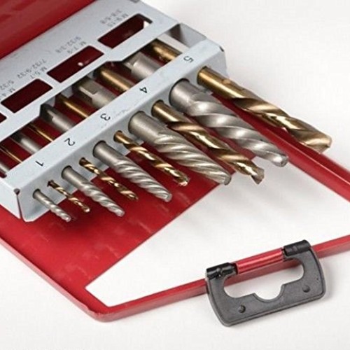KCHEX 10pc Easy Out Screw Extractor Set Left Hand Cobalt Drill Bit...