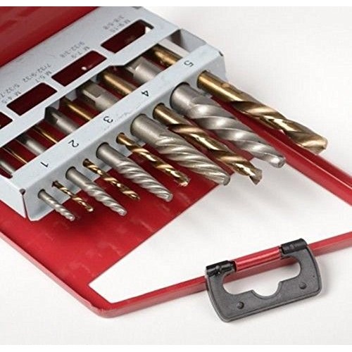 KCHEX 10pc Easy Out Screw Extractor Set Left Hand Cobalt Drill Bit...
