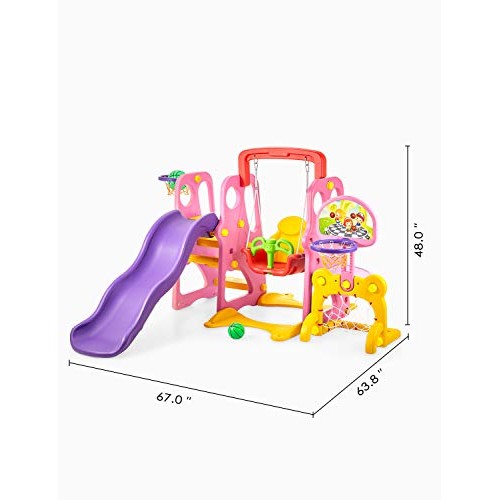 Climber and Swing Set Toddler 5 in 1 Play Slide Climber Indoor Out...