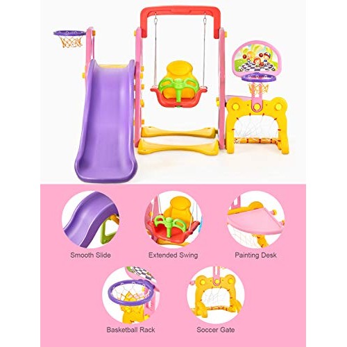 Climber and Swing Set Toddler 5 in 1 Play Slide Climber Indoor Out...