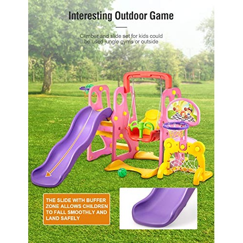 Climber and Swing Set Toddler 5 in 1 Play Slide Climber Indoor Out...