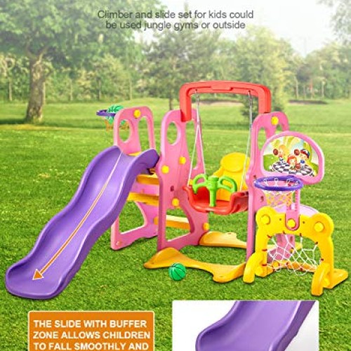 Climber and Swing Set Toddler 5 in 1 Play Slide Climber Indoor Out...