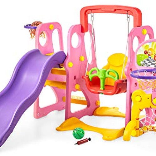 Climber and Swing Set Toddler 5 in 1 Play Slide Climber Indoor Out...