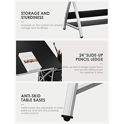 Kealive Drafting Table Adjustable Drawing Desk, X Cross Art Desk C...