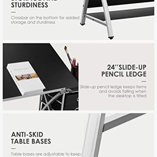 Kealive Drafting Table Adjustable Drawing Desk, X Cross Art Desk C...