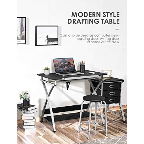 Kealive Drafting Table Adjustable Drawing Desk, X Cross Art Desk C...