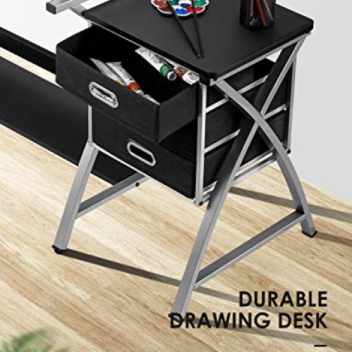 Kealive Drafting Table Adjustable Drawing Desk, X Cross Art Desk C...