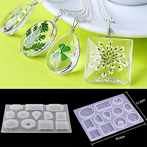 Kecar Silicone Mold Necklace Pendant Resin Jewelry Making Mould DI...
