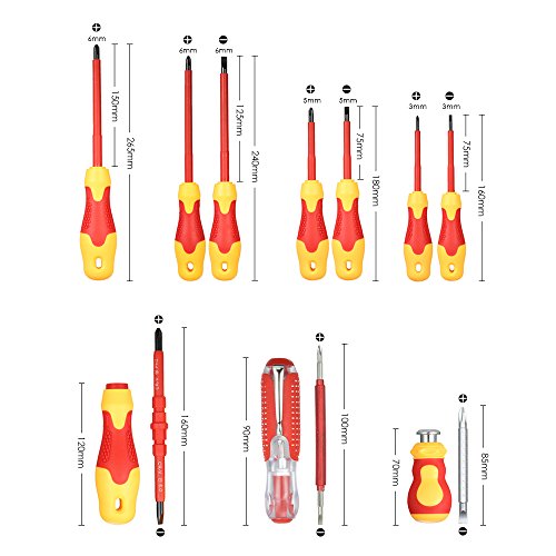 1000V Insulated Electrician Screwdriver Set, Kecheer 10pcs All-in-...