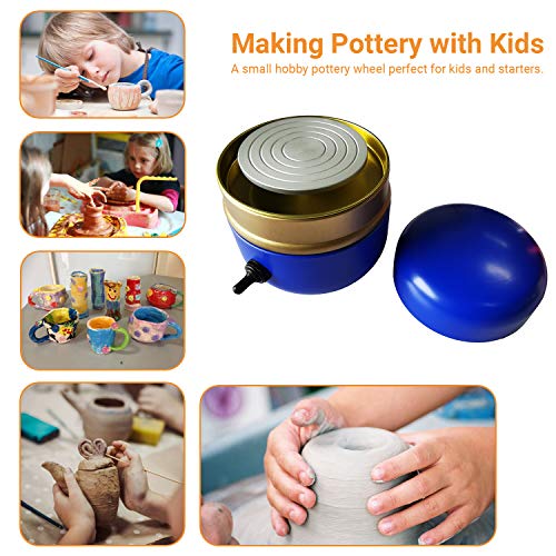 Mini Electric Pottery Wheel, Kecheer 6cm Turntable Portable Cerami...