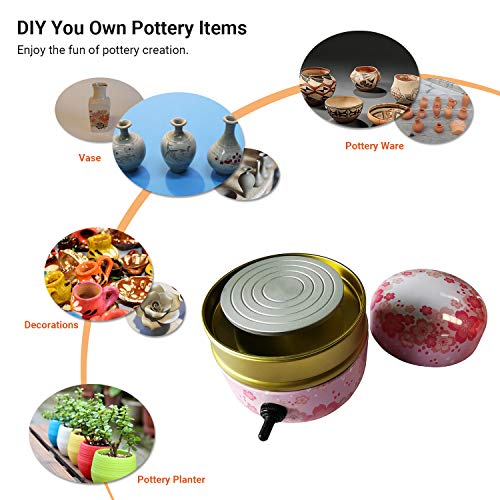 Mini Electric Pottery Wheel, Kecheer 6cm Turntable Portable Cerami...
