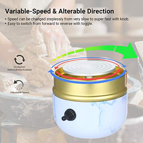 Mini Electric Pottery Wheel, Kecheer 6cm Turntable Portable Cerami...