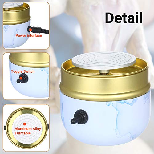 Mini Electric Pottery Wheel, Kecheer 6cm Turntable Portable Cerami...