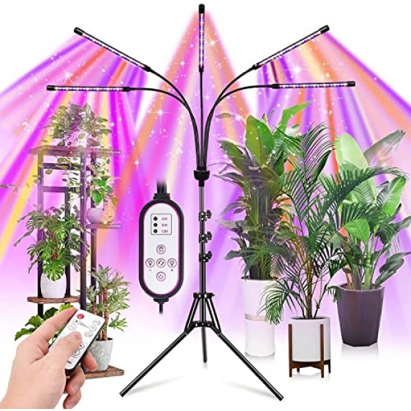 Grow Lights for Indoor Plants,5 Heads Red Blue White Full Spectrum...