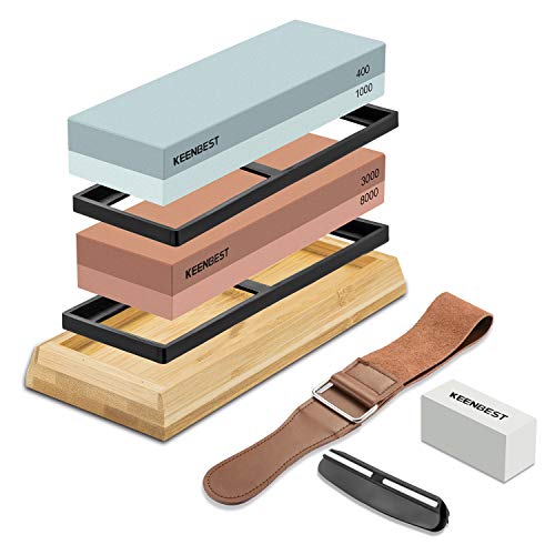 Sharpening Stone Whetstone Set 2 Side Grit 400/1000 3000/8000 KEEN...
