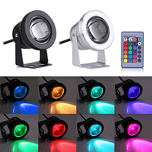 Pond Light Spotlight, LED IP65 Waterproof Spot Light 10W 12V RGB L...
